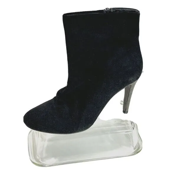 Free People Black Suede Slouch Ankle Pointed Toe Booties Size 40 EU 10 US Heel