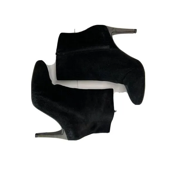 Free People Black Suede Slouch Ankle Pointed Toe Booties Size 40 EU 10 US Heel