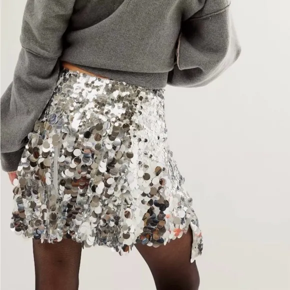 Free People Can't Get Enough Sequin Skirt