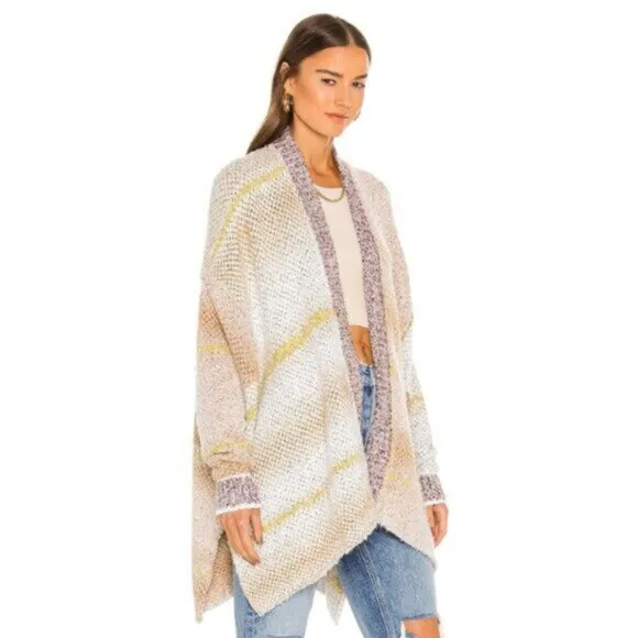 Free People Daydreamer Cardigan Oversized Sweater Neutral Large