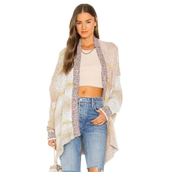 Free People Daydreamer Cardigan Oversized Sweater Neutral Large