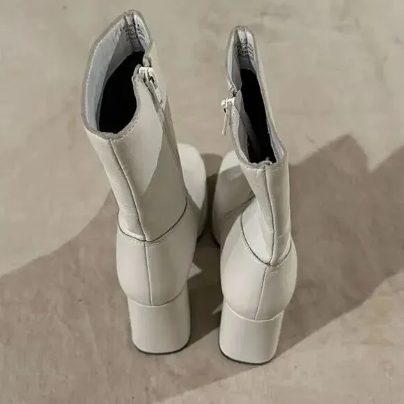 Free People Diba Melody Platform Ankle Boots US 7.5 White