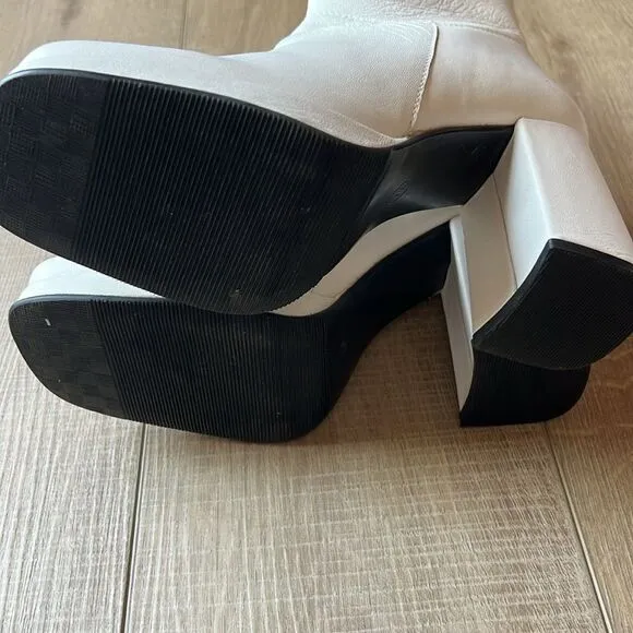 Free People Diba Melody Platform Ankle Boots US 7.5 White