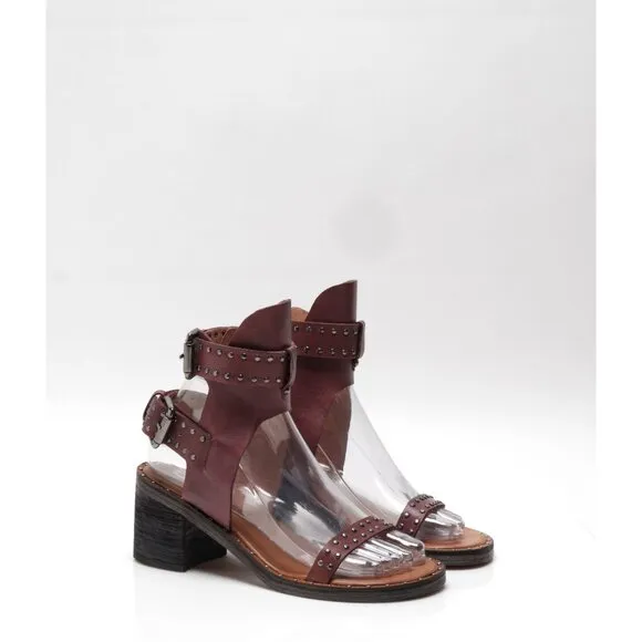 FREE PEOPLE Happiness Heeled Sandals / Cowboy Brown