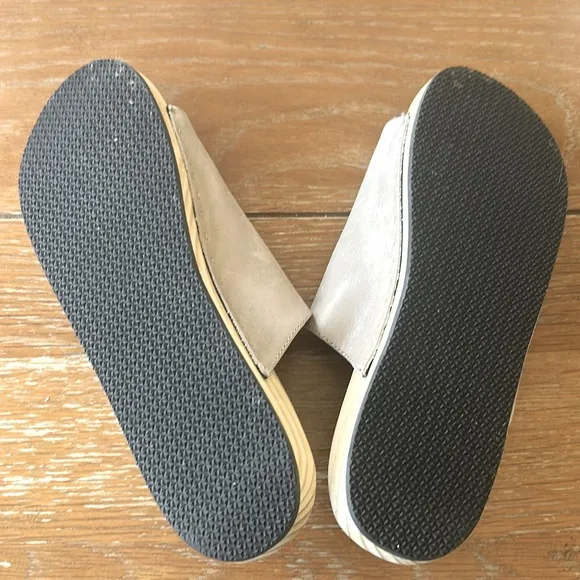 Free People Mainland Leather Wooden Slide Sandals