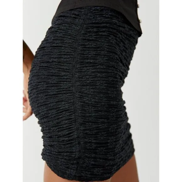 FREE PEOPLE Ona Convertible Ruched Skirt/Top Black NEW!