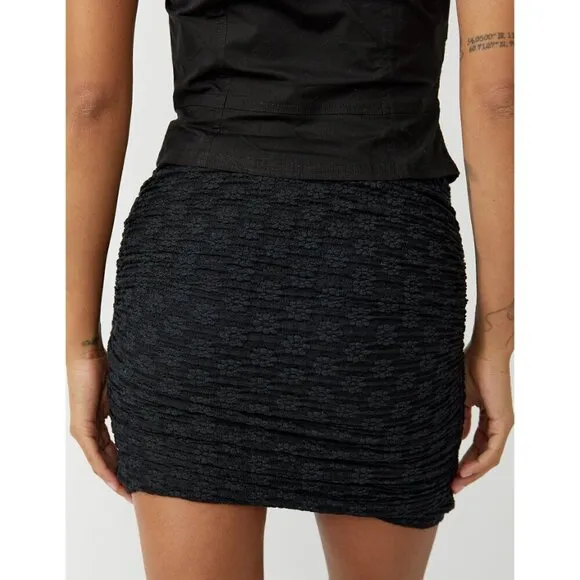 FREE PEOPLE Ona Convertible Ruched Skirt/Top Black NEW!