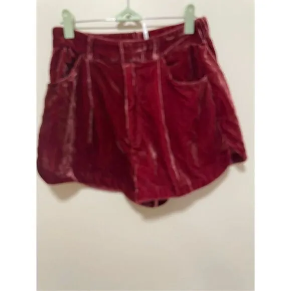 Free People Sky's The Limit Velvet Shorts Size S