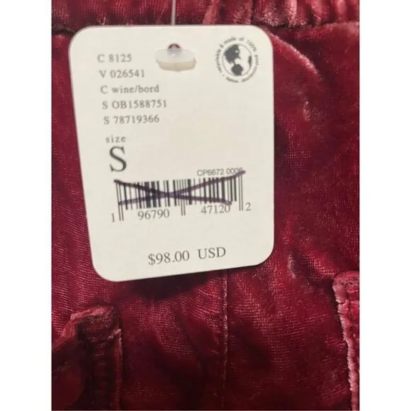 Free People Sky's The Limit Velvet Shorts Size S