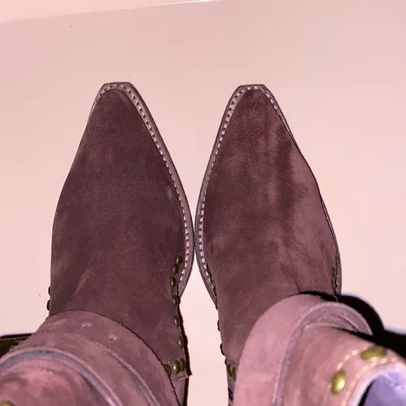 Free People western pointed toe wine colored Billy boots