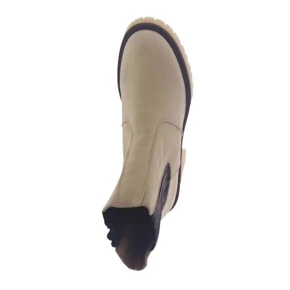 Free People Women's James Leather Chunky Lug Sole Chelsea Boots Bone Size 9 1/2