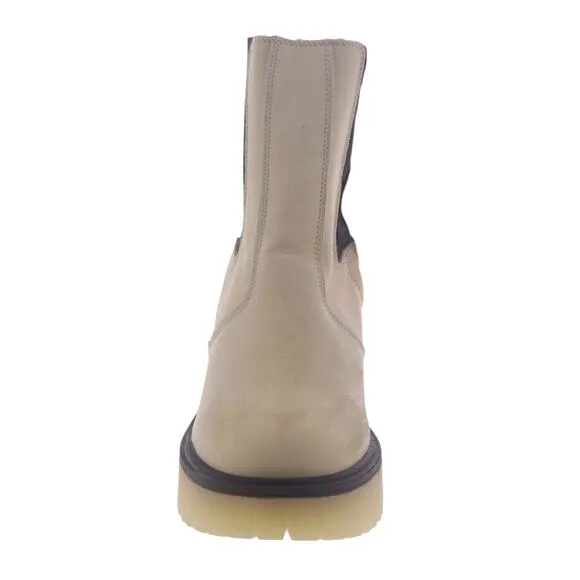 Free People Women's James Leather Chunky Lug Sole Chelsea Boots Bone Size 9 1/2
