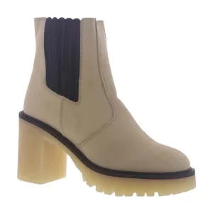 Free People Women's James Leather Chunky Lug Sole Chelsea Boots White Size 9 1/2