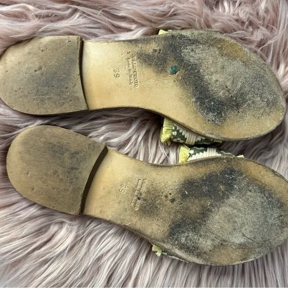 Free People x Karma Of Charme Magical C-Etno Leather Raffia Sandals Size 39