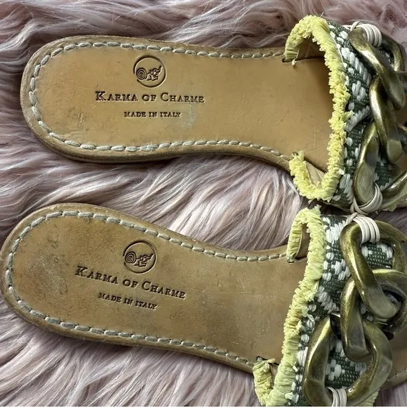 Free People x Karma Of Charme Magical C-Etno Leather Raffia Sandals Size 39