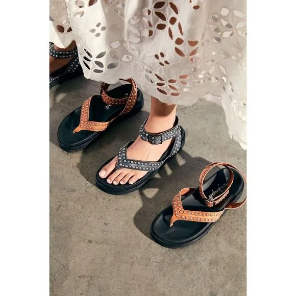 Free People FP Collection Izzy Studded Footbed Sandals $148 Sz 37