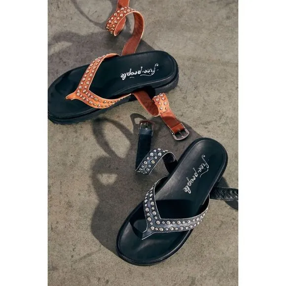 Free People FP Collection Izzy Studded Footbed Sandals $148 Sz 37