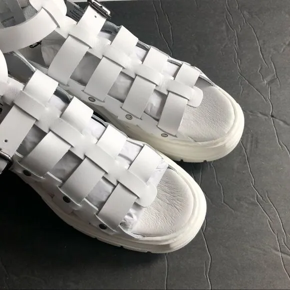 Free People Gia Gladiator Leather Chunky Platform Sandals White $198 37 38 39 41
