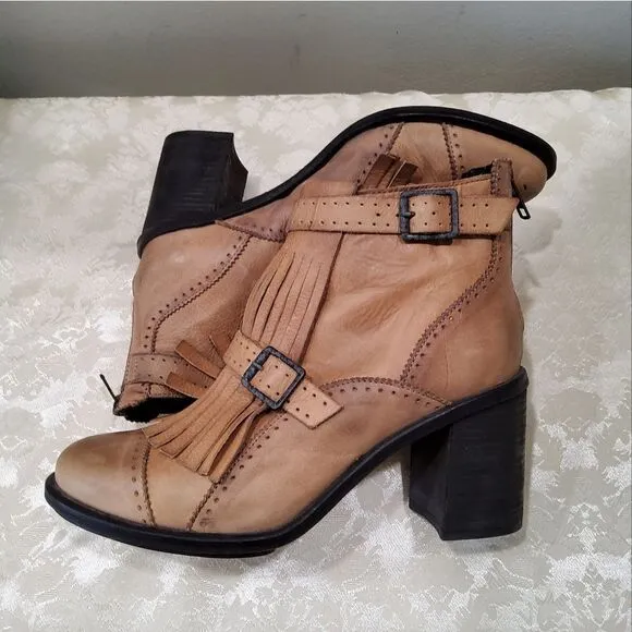 Free People Circle Back Fringed Leather Boots 38/7,5