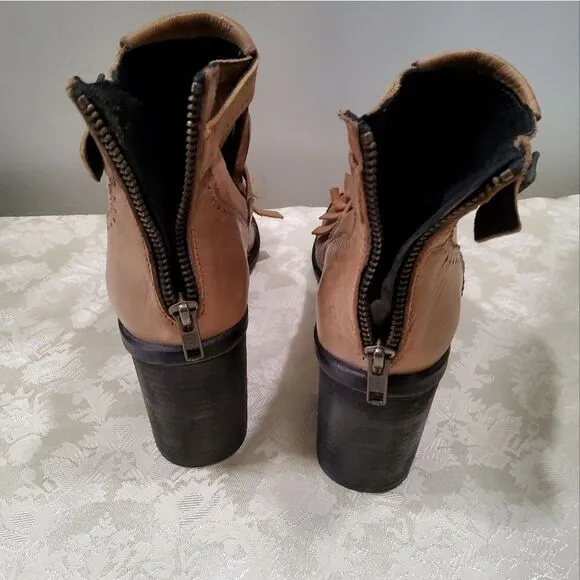 Free People Circle Back Fringed Leather Boots 38/7,5