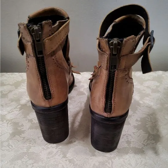 Free People Circle Back Fringed Leather Boots 38/7,5