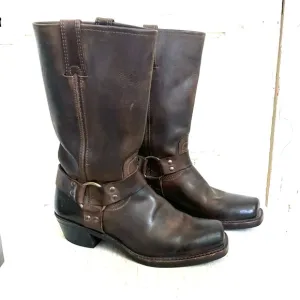 Frye 12R Distressed Leather Harness Boots