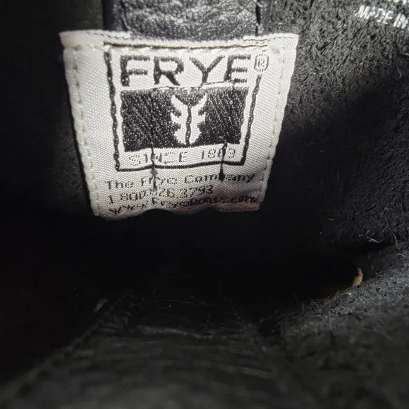 Frye Harness Boots Kids Size 1 Black Leather Western Cowgirl Cowboy Riding