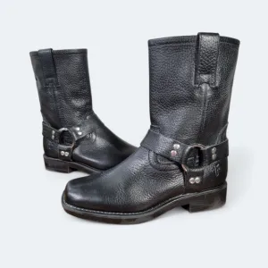 Frye Harness Boots Kids Size 1 Black Leather Western Cowgirl Cowboy Riding