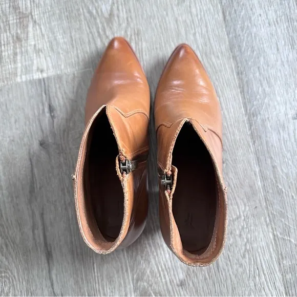 Frye Jennifer cognac pointed toe ankle boots size 6.5