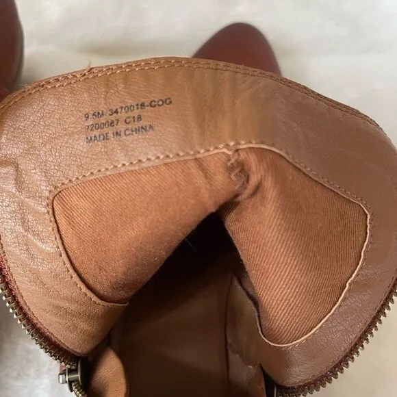 Frye Judith double zip ankle boots tan color pointed toe size 9.5