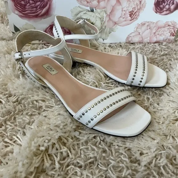 Furla Ankle Strap Studded Sandals