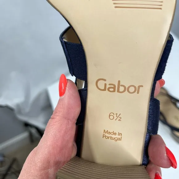 Gabor made in Portugal dark blue dressy sandals, NWOB. Euro size 6.5 , US 9