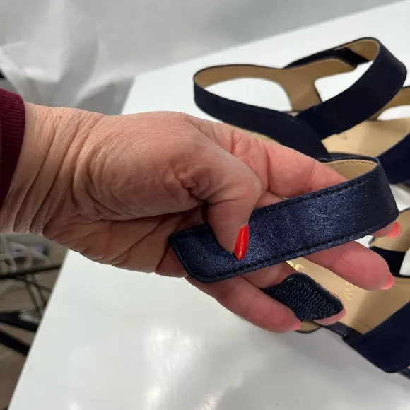 Gabor made in Portugal dark blue dressy sandals, NWOB. Euro size 6.5 , US 9