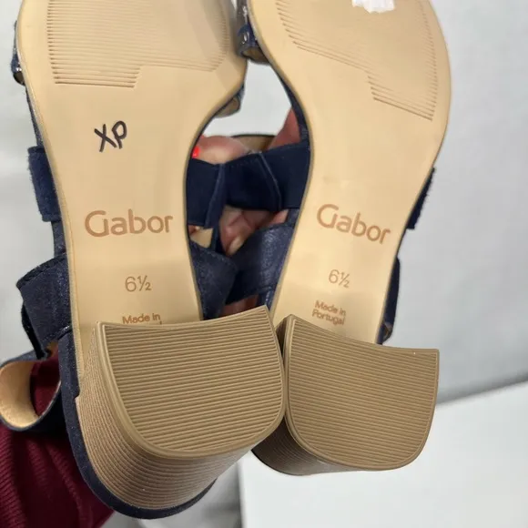 Gabor made in Portugal dark blue dressy sandals, NWOB. Euro size 6.5 , US 9