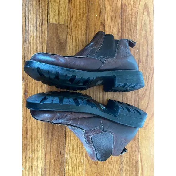 GBX Chelsea Boots Chunky Lug Leather Brown Men’s Sz 9.5
