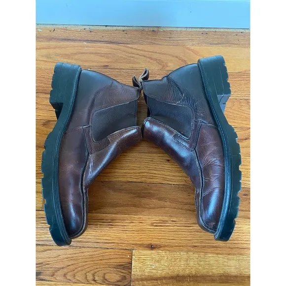 GBX Chelsea Boots Chunky Lug Leather Brown Men’s Sz 9.5