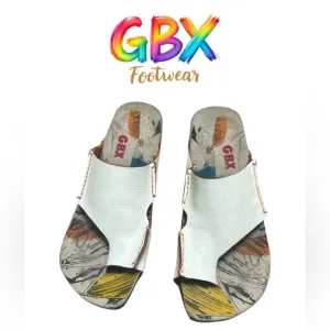 GBX men’s white leather sandals size 11 brand new