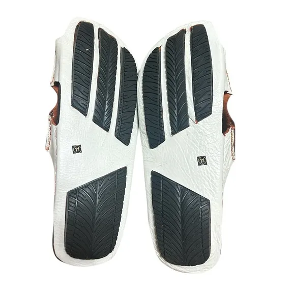 GBX men’s white leather sandals size 11 brand new