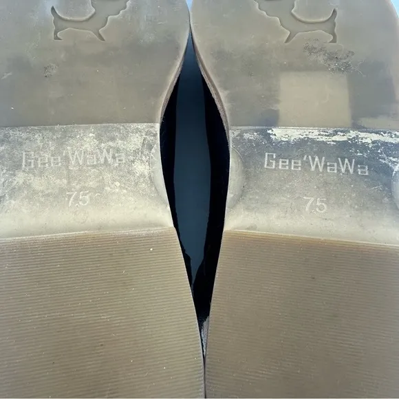 Gee Wawa Sandals 7.5 Black Leather Zip Up Ankle Bootie Anthropologie Womens