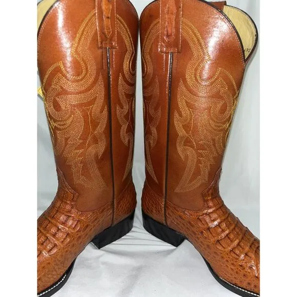 General Handmade Horn Back Cowboy Rodeo Boots Exotic Real Caiman Women’s Sz 8.5