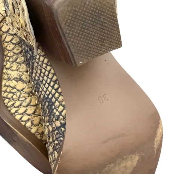 Genuine python embellished w crystals cowboy Heeled Boots designed 38 8