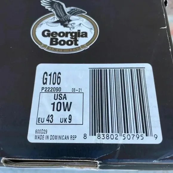 Georgia Boot Homeland Waterproof Work Boot G106 Size 10W Wide NEW