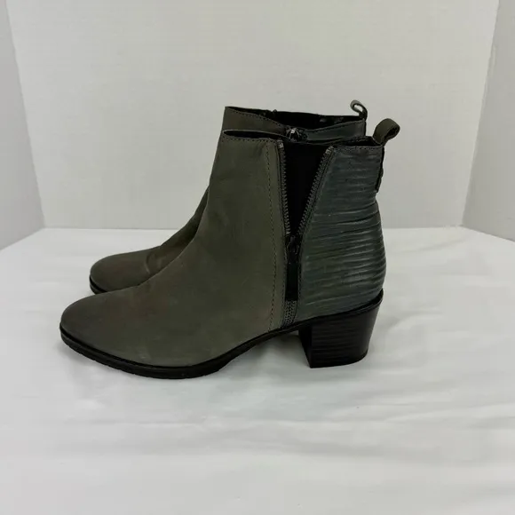 Gerry Weber / Josef Siebel Gray Black Ankle Boots Size 38 EU US 7.5 Chunky Heel