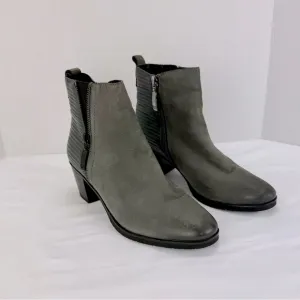 Gerry Weber / Josef Siebel Gray Black Ankle Boots Size 38 EU US 7.5 Chunky Heel