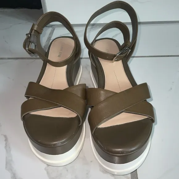 Gianni Bini Olive Green Platform Sandals