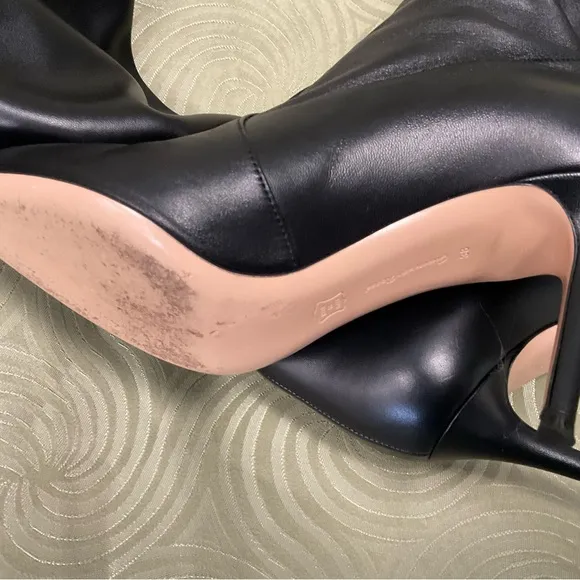 Gianvito Rossi Hansen Black Leather Pointed Toe Heel Pull On Boots Size 38