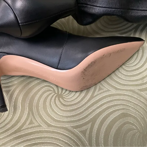 Gianvito Rossi Hansen Black Leather Pointed Toe Heel Pull On Boots Size 38
