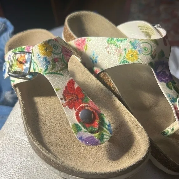 Giulia Palai leather floral sandals, MADE IN ITALY ,