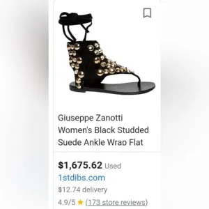 Giuseppe Zanotti Women's Black Studded Sandals 37