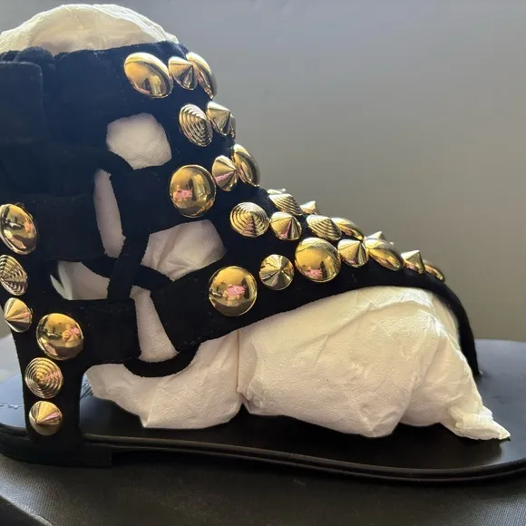 Giuseppe Zanotti Women's Black Studded Sandals 37